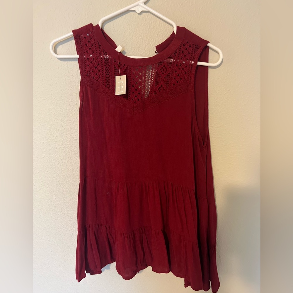 Lace Tank - Red